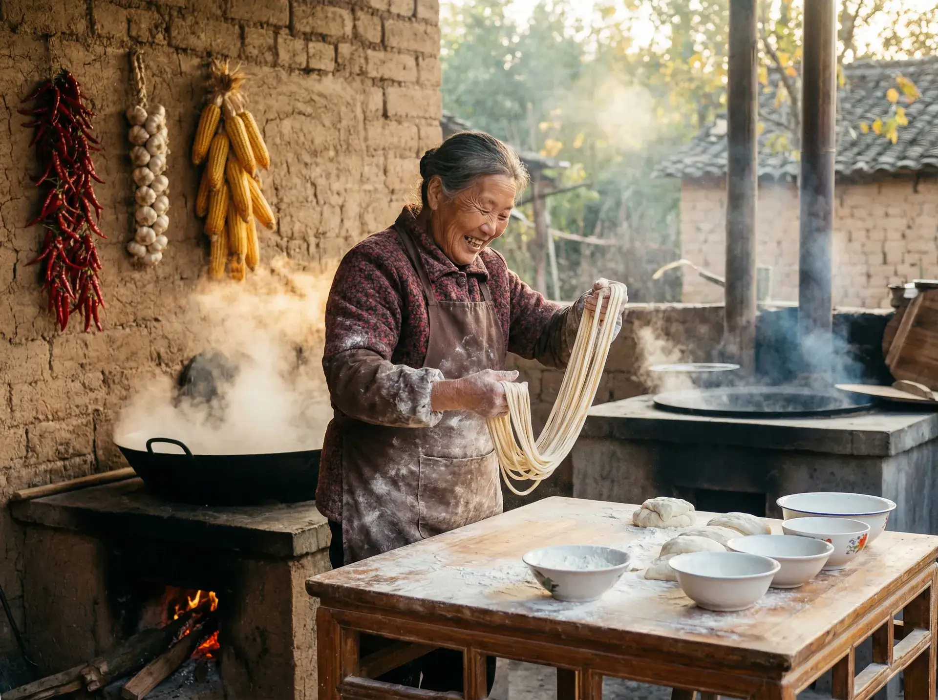农家大嫂手擀面 - 成娱导航 乡村美食